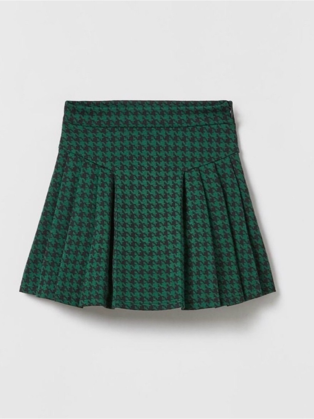 NWOT Zara girls black & green herringbone holiday knit skirt size 13 14 years